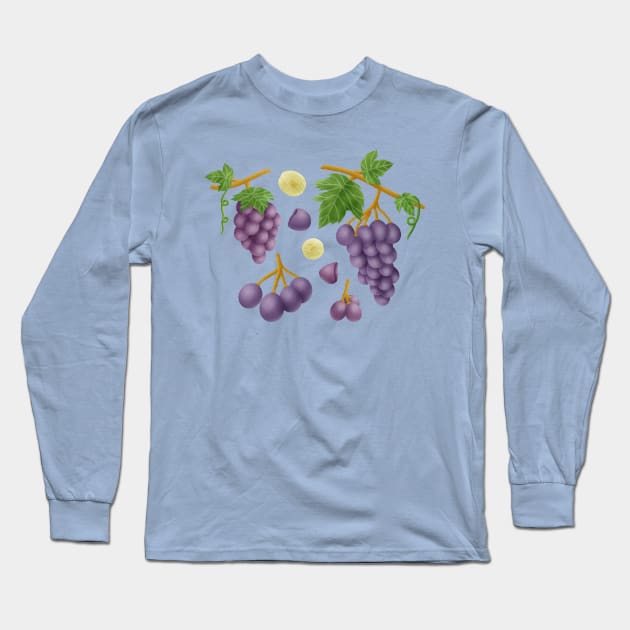 Grapes Long Sleeve T-Shirt by CleanRain3675